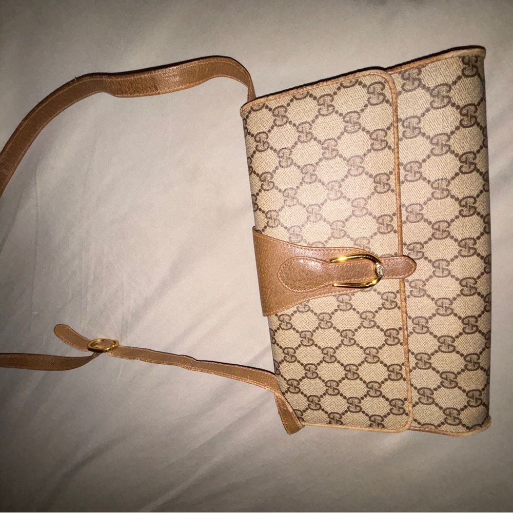 Gucci Beige Monogram Shoulder Bag